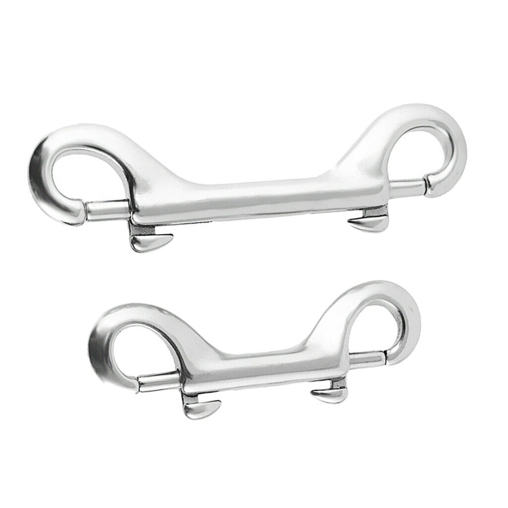 2 Pieces Stainless Steel Scuba Diving Double End  Snap Buckle Metal Clip
