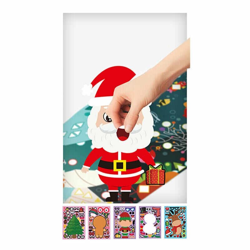1 Set Children Cartoon Christmas DIY Stickers Santa Snowman Cute StickersY KX