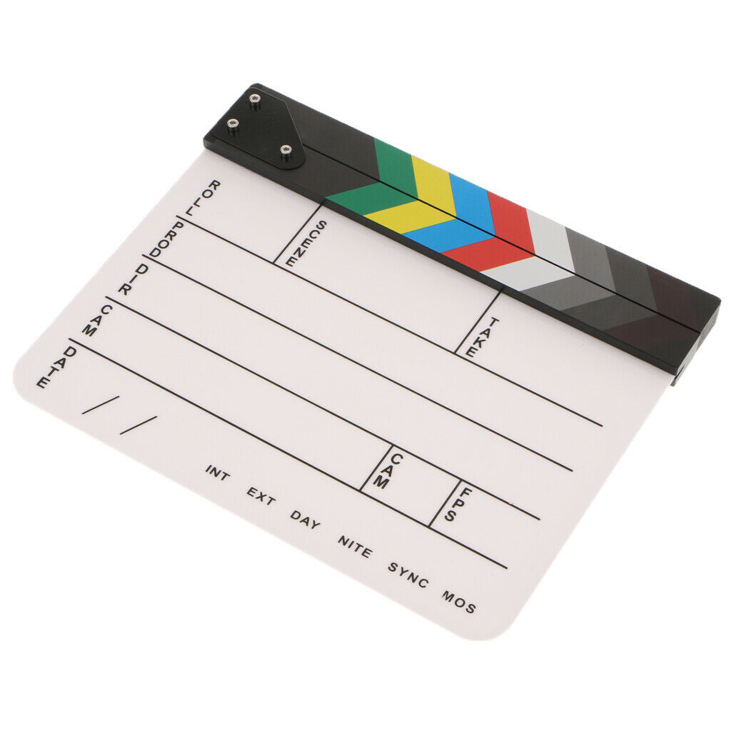 Acrylic Colorful 30*25cm Clapboard Role Play Prop Dry Erase Director's Film