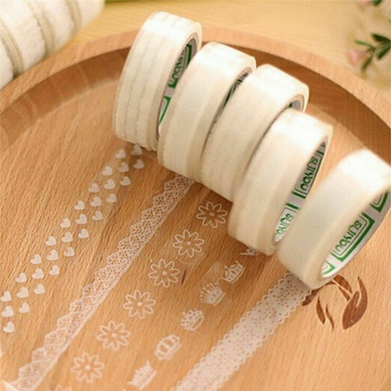 Lace Roll DIY Washi Paper Decorative Sticky Paper Self Adhesive Masking Tape 5X