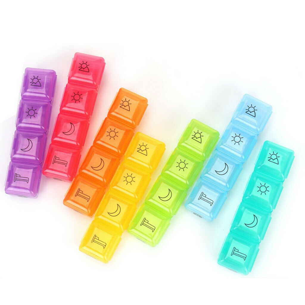 Portable Pill Organizer 4 Times a Day Travel Box Case Storage Container