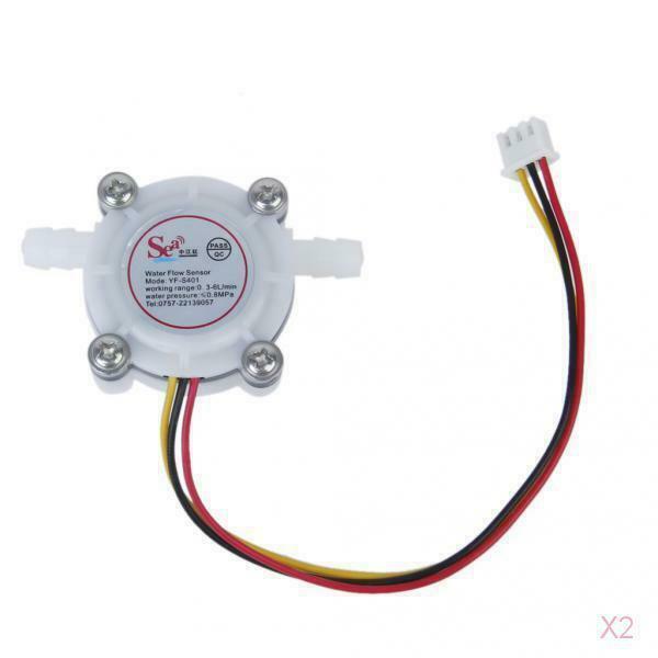 2x Water Flow Sensor Meter Coffee Dispenser Counter Fluid Control 0.3-6L/min