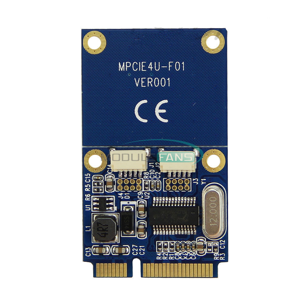 Mini PCIe PCI-E to USB Adapter mPCIe to 5 Pin Dual USB2.0 2 Ports Converter Card