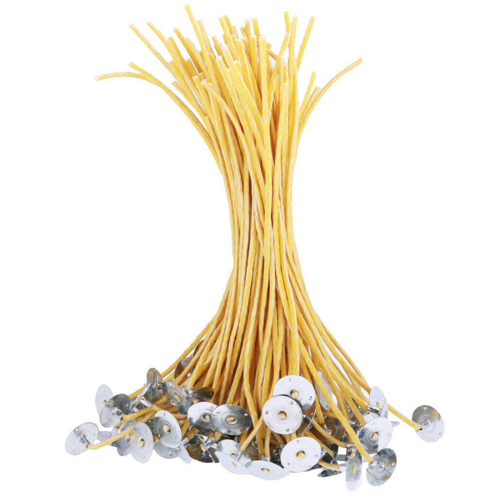 50x Candle Wicks Cotton Core Pre-Tabbed Sustainers Candle Making Wick 20cm