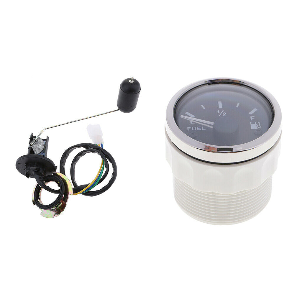 Adjustable Fuel Level Sender Sending Unit + 2inch Black Fuel Level Gauge Meter