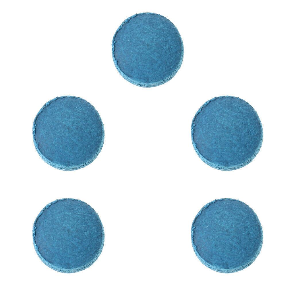 prettyia 5x 10mm Blue Diamond Leather Glue-on Snooker Pool Billiard Cue Tips