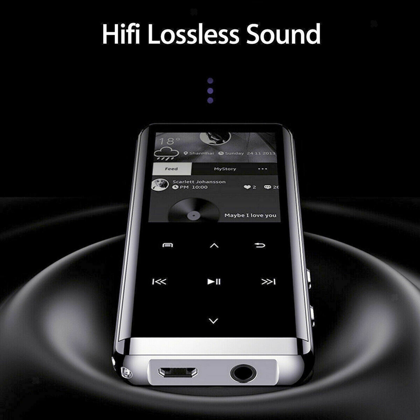 Ultra Thin Bluetooth MP3 Player Media FM Radio Recorder Music Speakers 8GB
