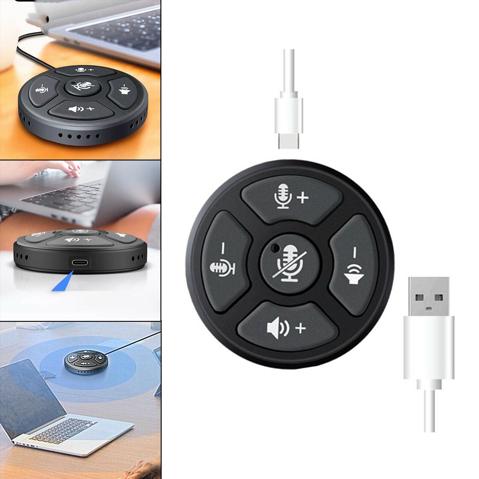 USB Conference Microphone Easy Setup Portable Speaker for Recording PC