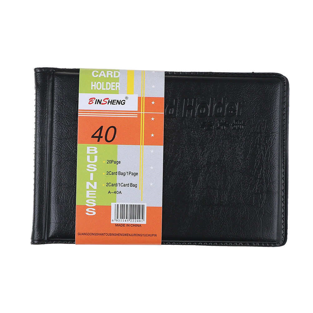 Leather 40 Card Commercial Name ID Credit Card Book Case Holder Organize.l8
