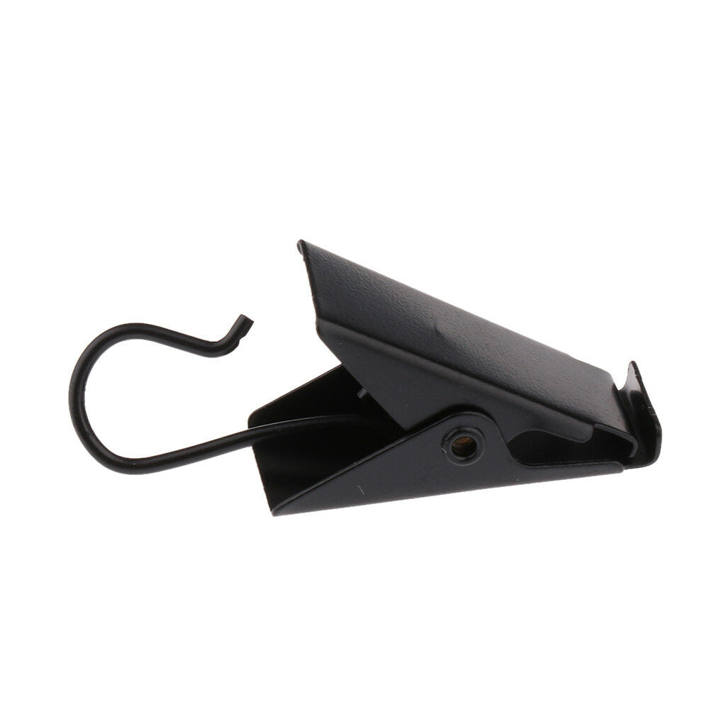 10Pcs Metal Curtain Clip w/ Hook Hanger for Blinds Drape Valance 38mm Black