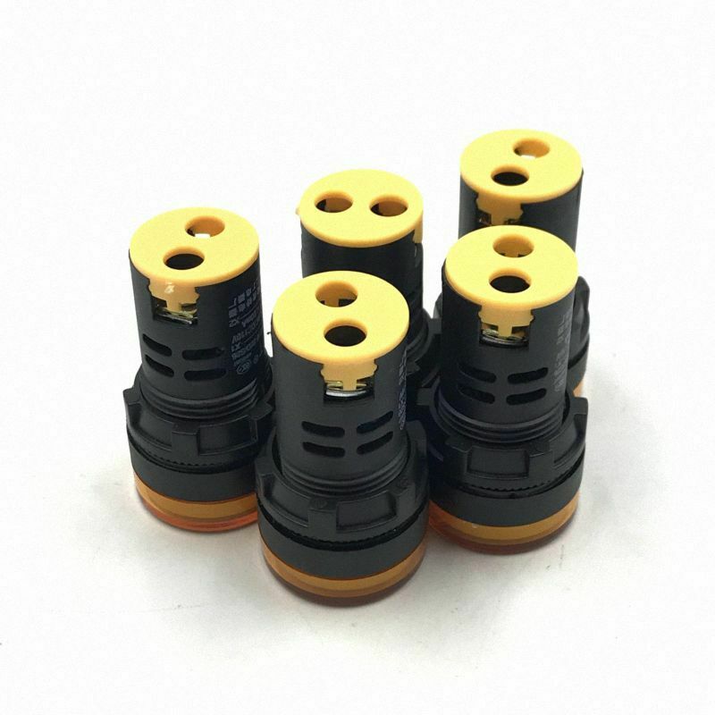 5pcs 110V 22mm Yellow LED Indicator Pilot Signal Light Lamp [M_M_S]
