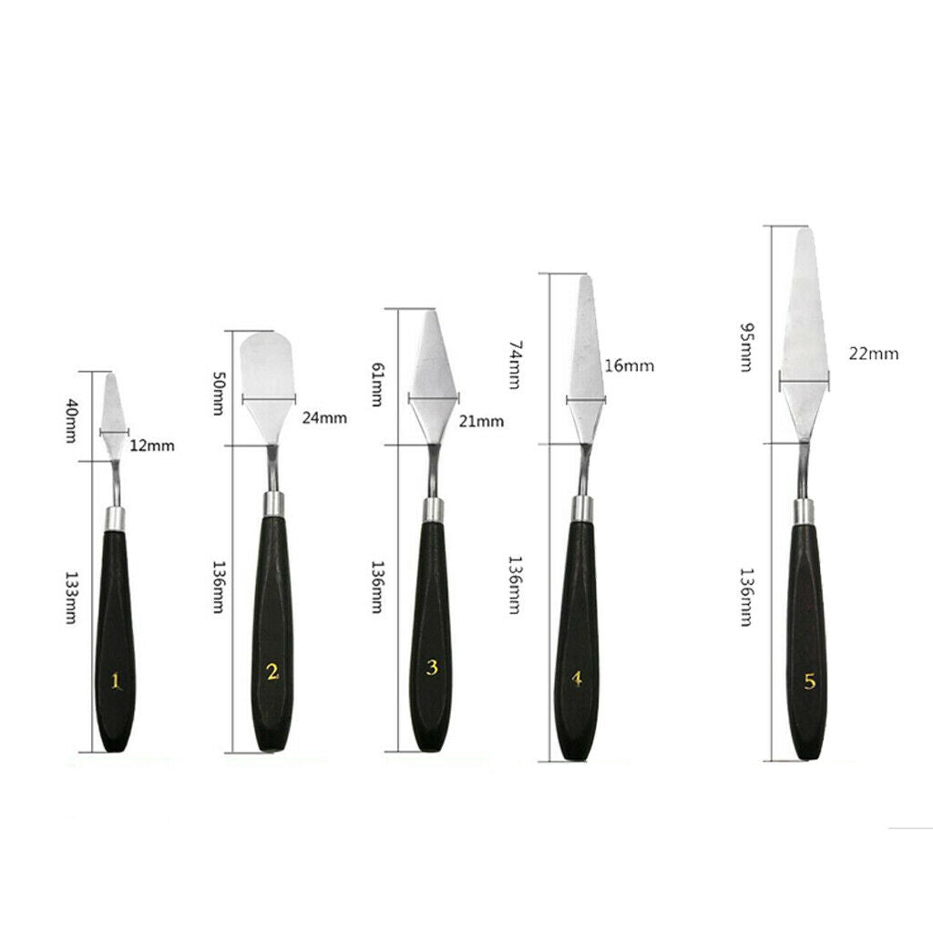 5-piece paint scraper set stainless steel and wooden spatula set for