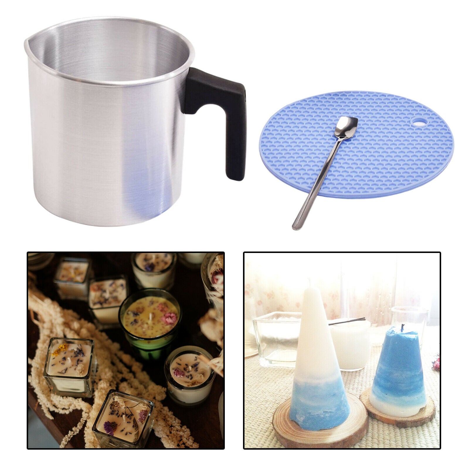 Candle Pouring Pot Soap Candle Making Wax Melting Pitcher Jug Spoon Tool Kit
