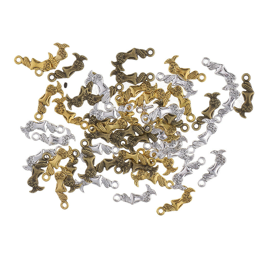 50Pcs Mermaid Charms Pendants DIY for Jewelry Making Crafting Finding Gifts
