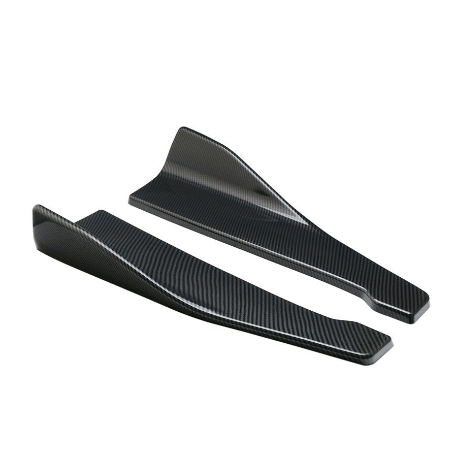 1 Pair Carbon Fiber Car Body Side Skirt Diffuser Winglet Bumper Spoiler Rear Lip