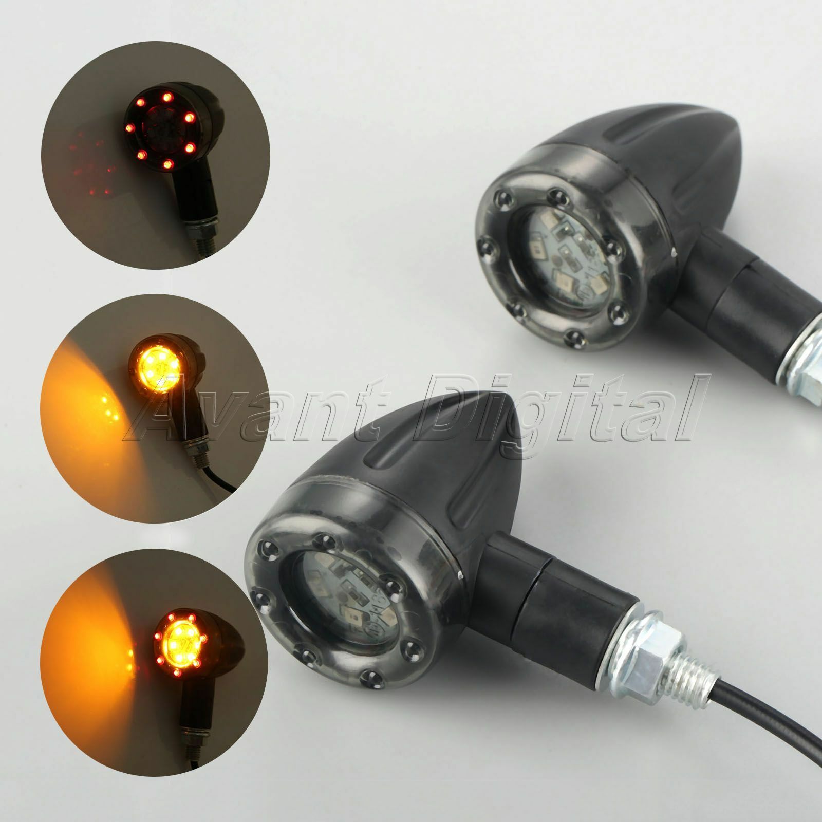 1Pair 8mm Motorcycle LED Turn Signal Brake Blinker Light for Yamaha YZF R6S 2008