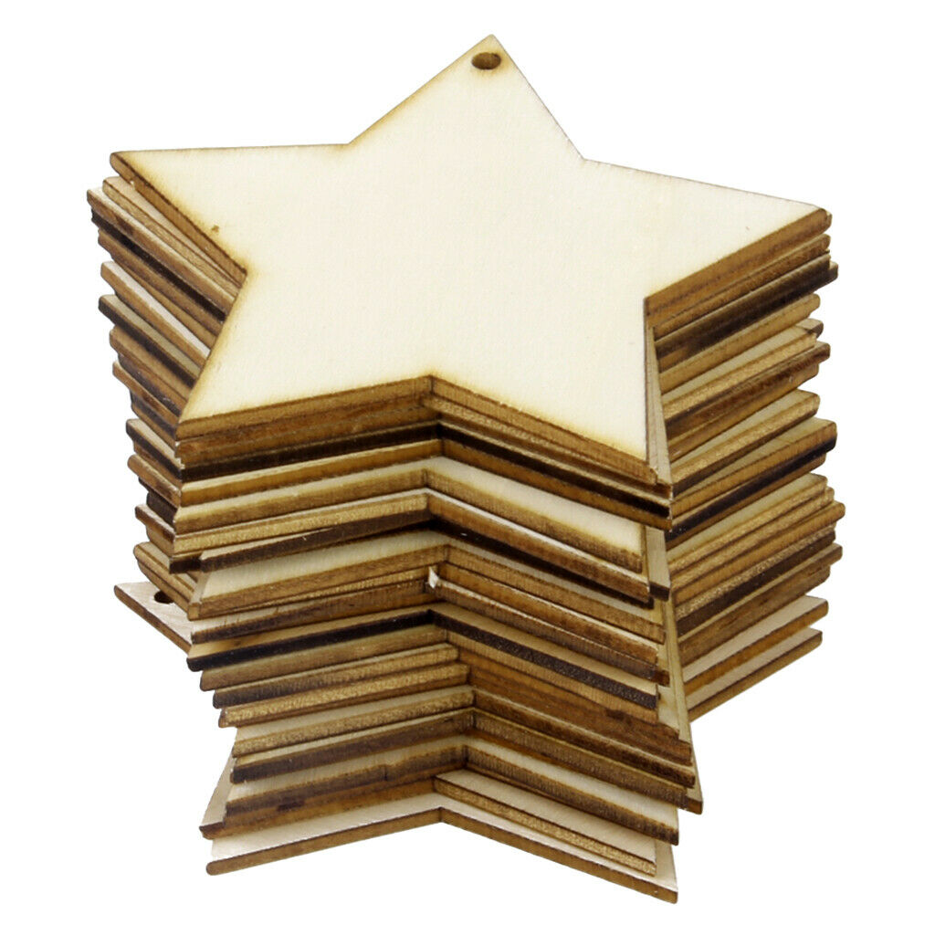 25x Unfinished Wood Stars Cutouts  Cut Craft Cardmaking Embellishments