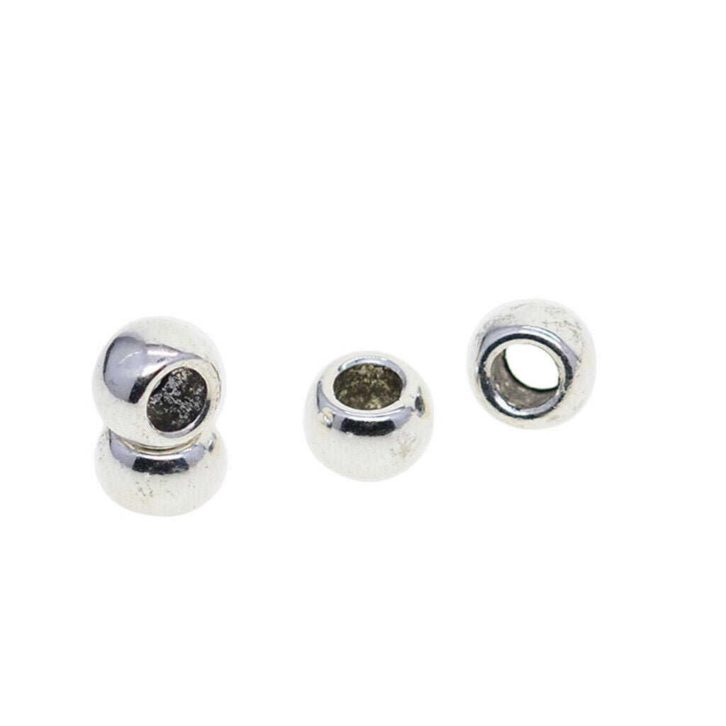 100 Pcs Alloy Round Loose Spacer Rondelle Beads Jewelry Making