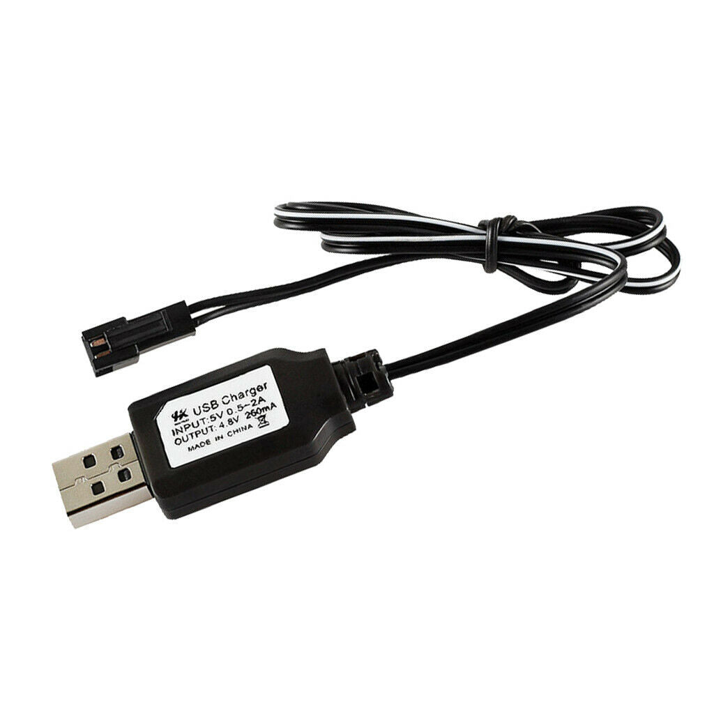 1Pc RC Battery Charger Cable 4.8V USB Charger Fast Charging 80cm Black New