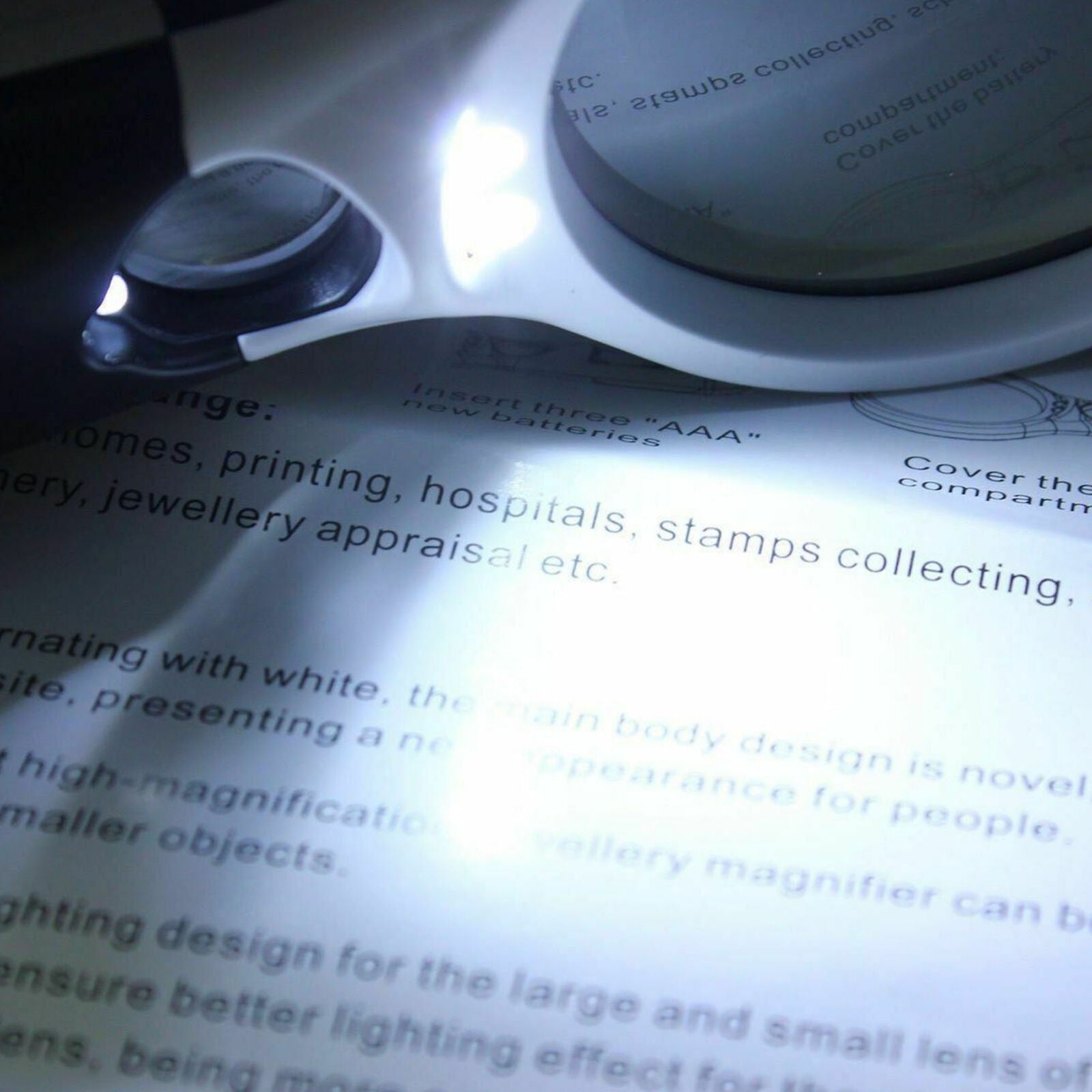 3LED Light 45X Handheld Magnifier Reading Magnifying Glass Lens Jewelry Loupe