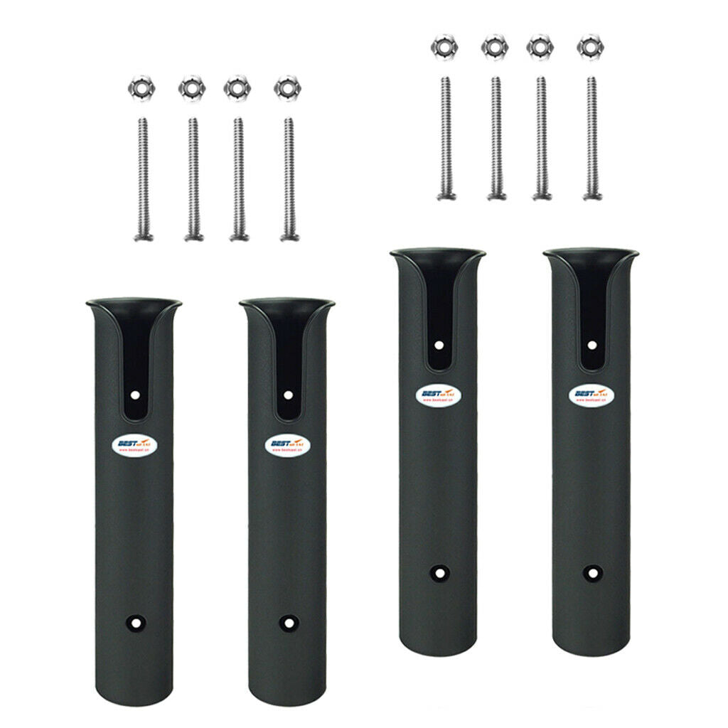 4PCS Black Plastic Boat Fishing Rod Holder 4 Tube For Boat Marine Well Made