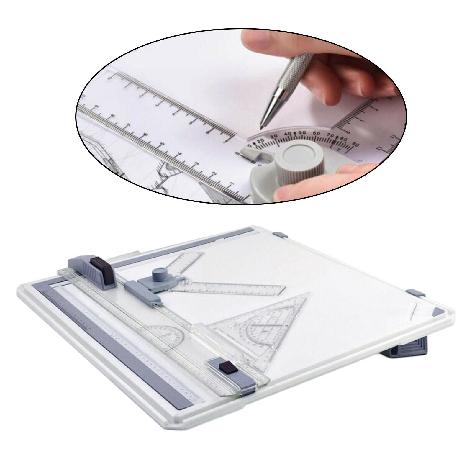 57x37cm Drawing Board Portable Architectural Drafting Table Parallel Motion