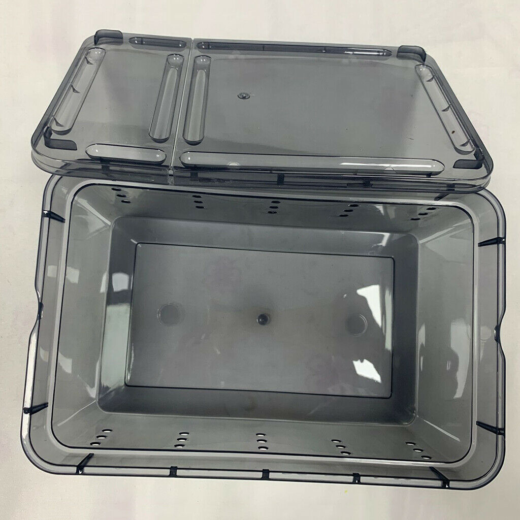 Black Plastic Reptile Water Feeding Box Spiders Hatching Tank for Snakes