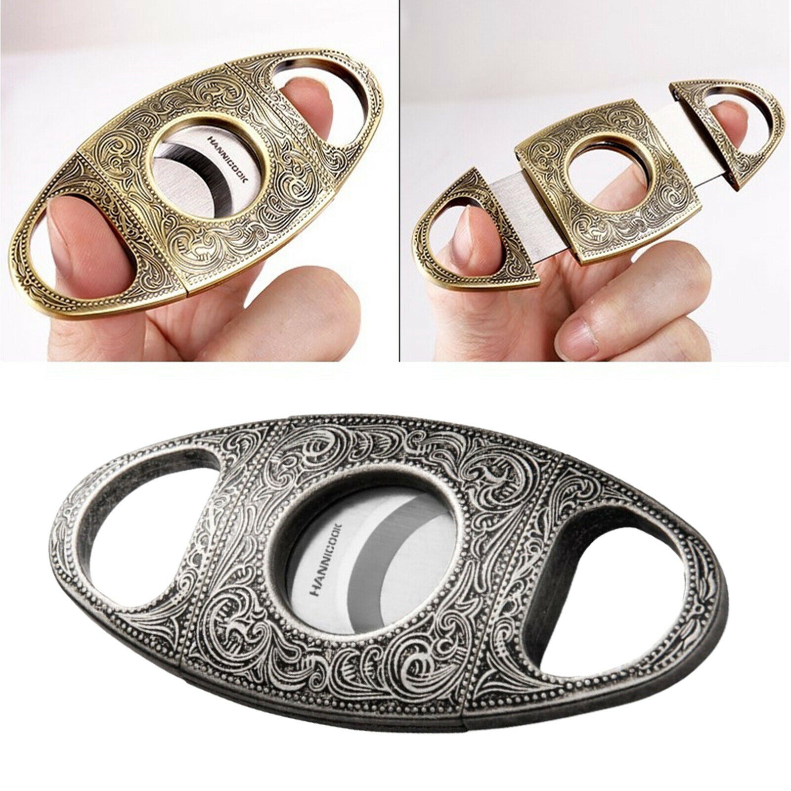 Stainless Steel Cigar Cutters Double Edge Scissor Clipper for Cigar Lovers