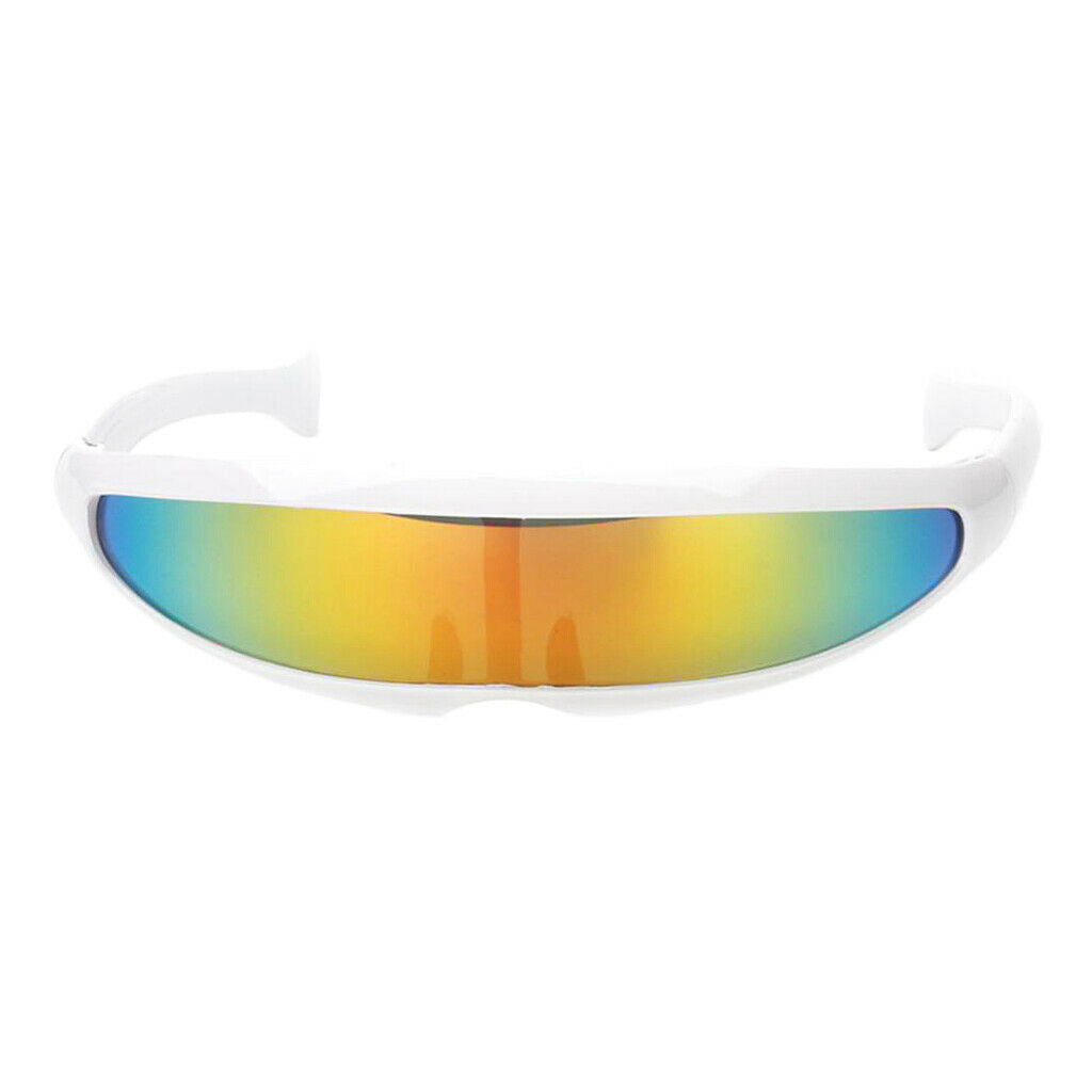 5/pack Yellow Mirrored Futuristic Shield  Sunglasses Party Glasses