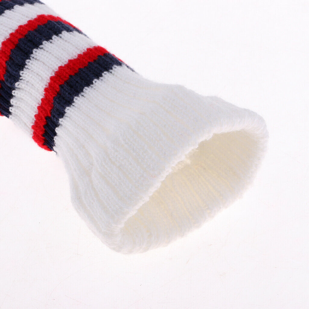 Golf Driver Headcover Club Sock Golf Head Cover Pom Pom white rhombus