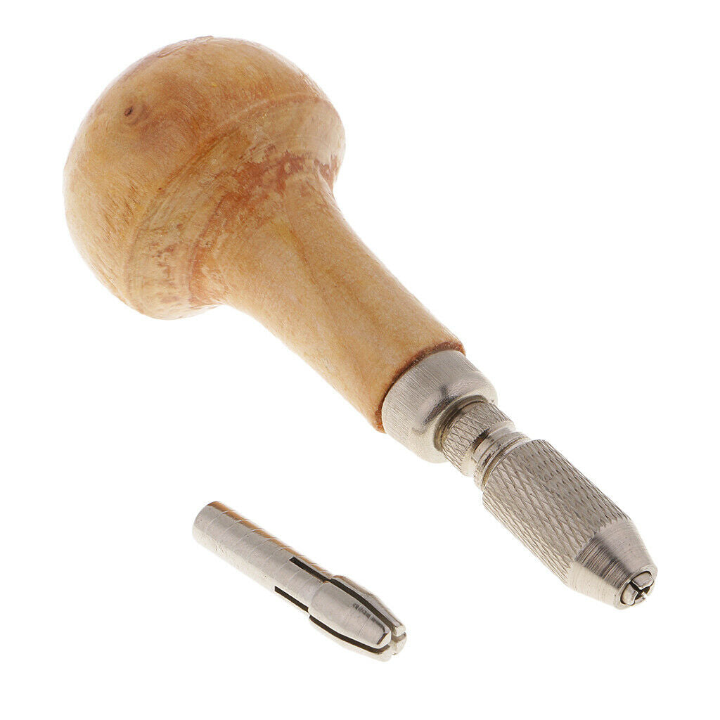 Jewelers Pin Vise Wooden Handle Twisting Hand Twist Drill for Woodworking
