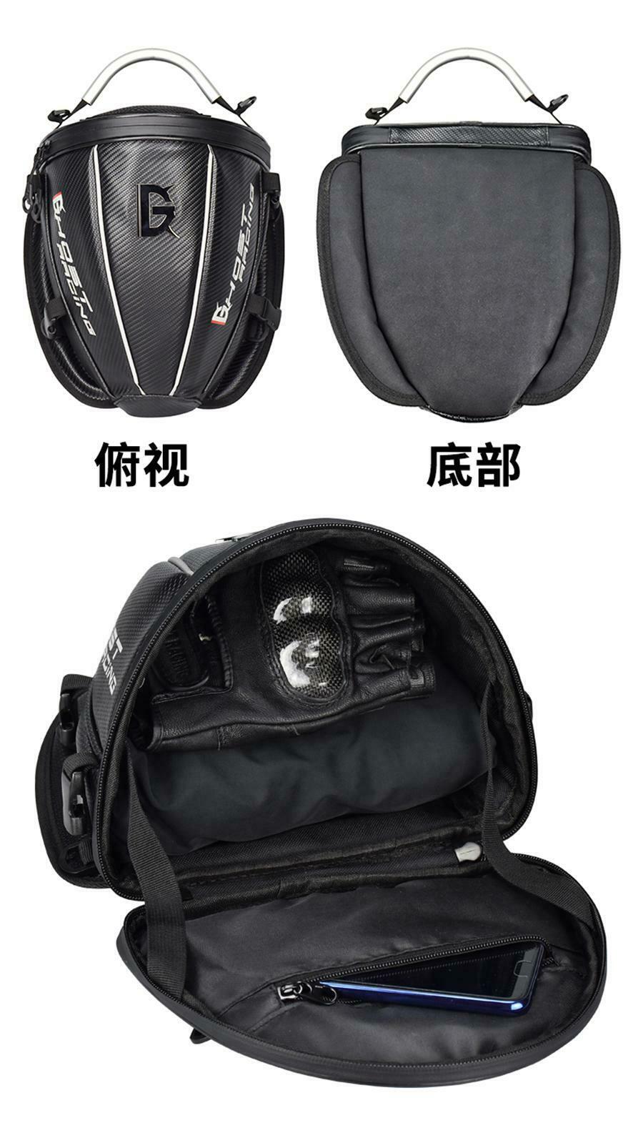 Motorcycle Tail Bag Shoulder Backpack Reflective Metal Handle Large Capacity