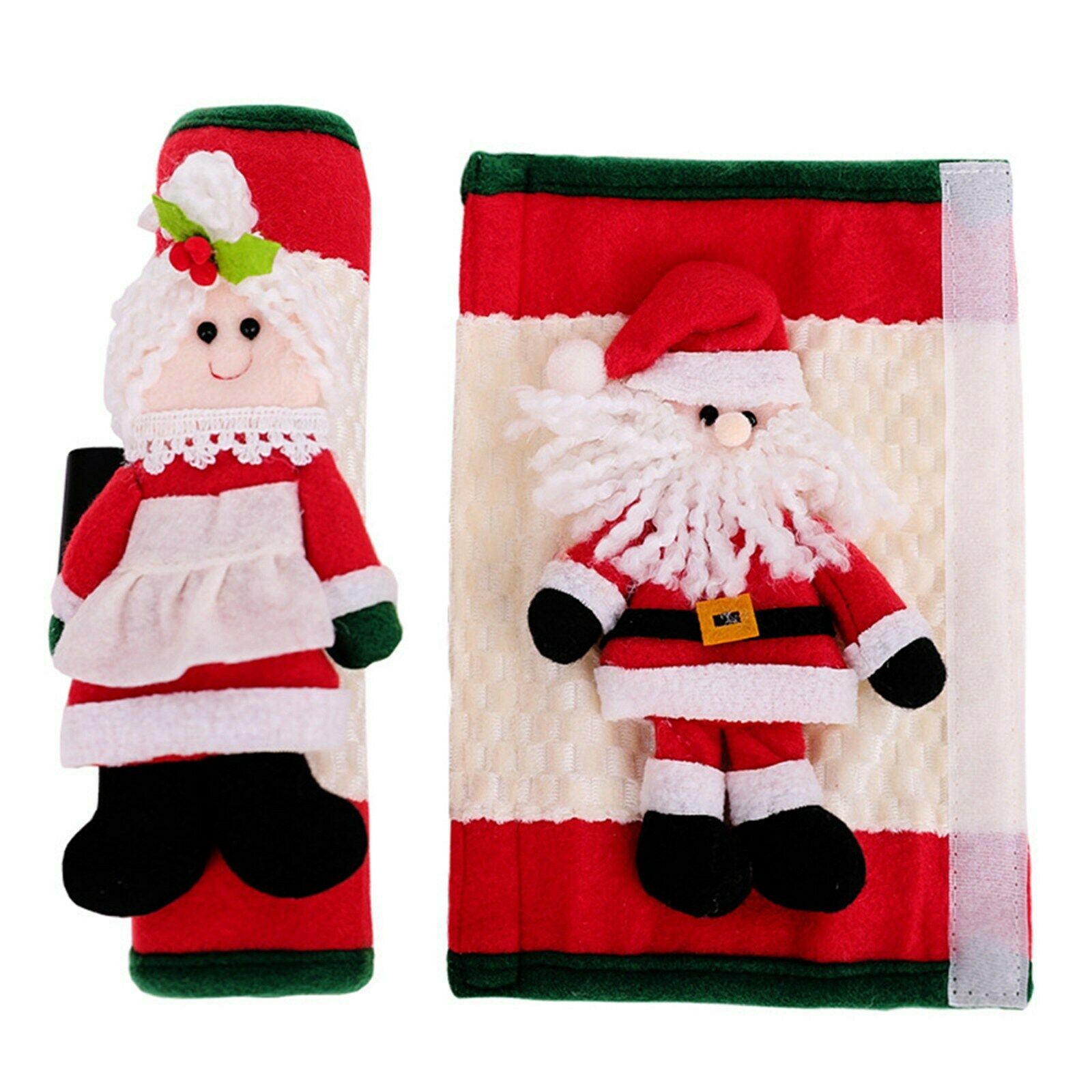 2PC Christmas Handle Covers for Fridge Microwave Oven Door Xmas Party Decor Gift