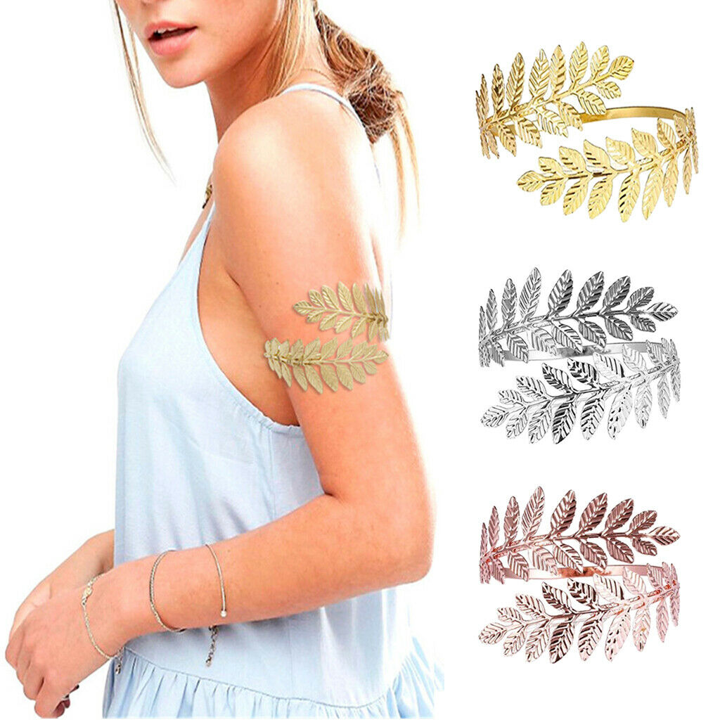3pcs Swirl Leaf Shape Upper Arm Cuff Armlet Armband Bangle Bracelet