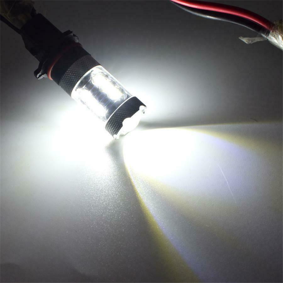 2Pcs P13W 16 LED Chips Bulbs 80W White for Chevy Camaro 2011-2013 Fog Lights DRL