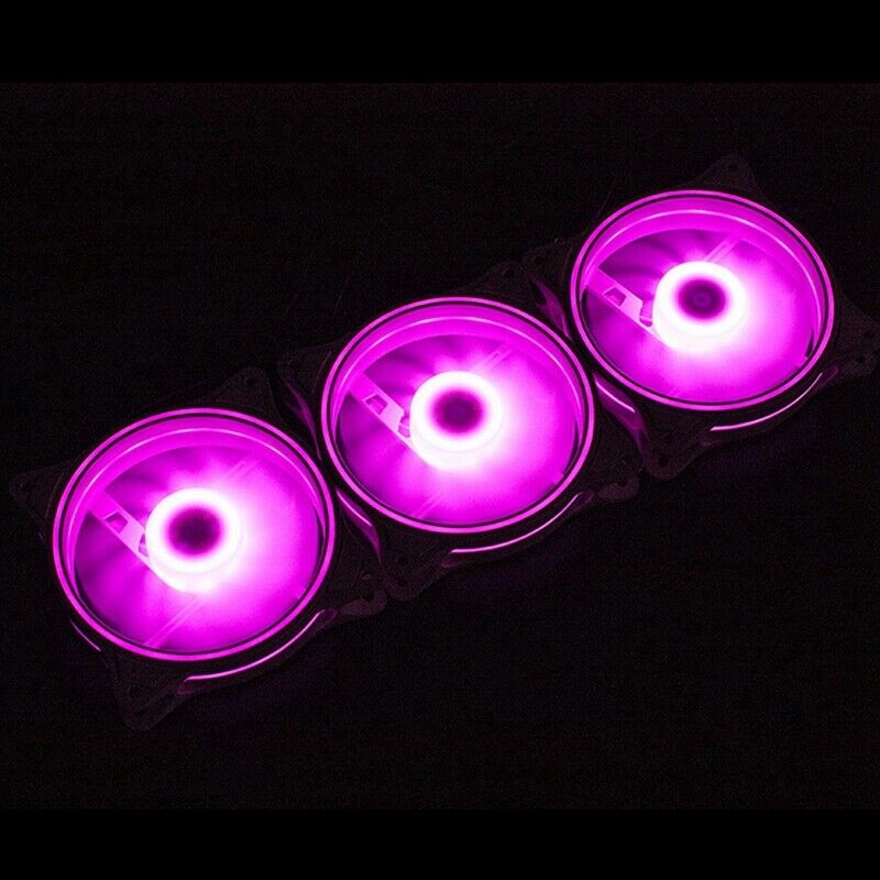 4 Pin 120mm Cool Fan Pc Fans 3 Aperture Interntl External Pink LED Large AirF2U2