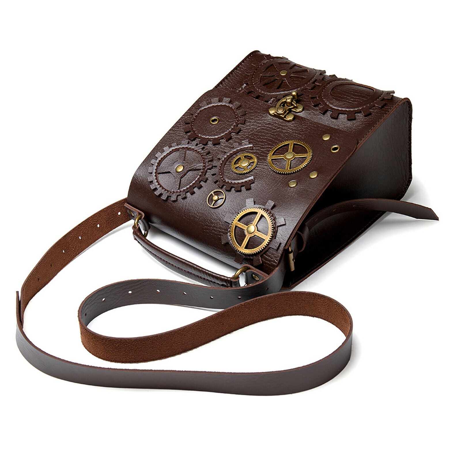 Womens Steampunk Gothic Bags Hip Faux Leather Crossbody Shoulder Handbag Rock