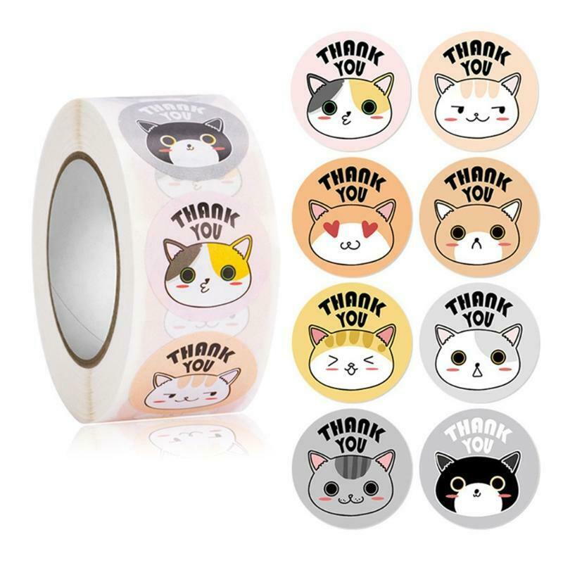 500Pieces Cute Animal Stickers Roll Cute Label for Gift Box Craft DIY Decros