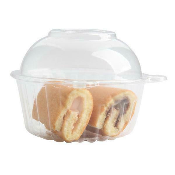 100 Pcs Clear Plastic Cupcake Box Single Cake Case Muffin Pod