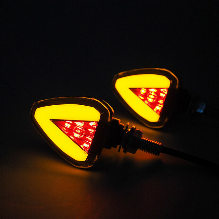 Pair Amber/Red Motorcycle LED Turn Signal Indicator Blinker Lamp Brake/DRL Light