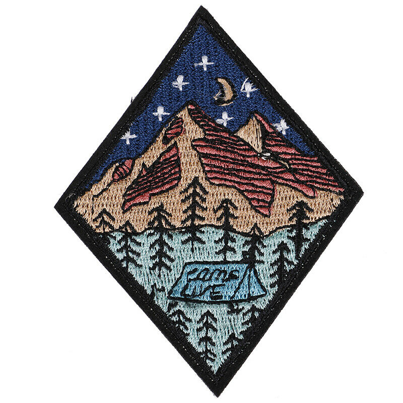 camp life embroidered patch outdoor camping badge applique sew on patch.l8
