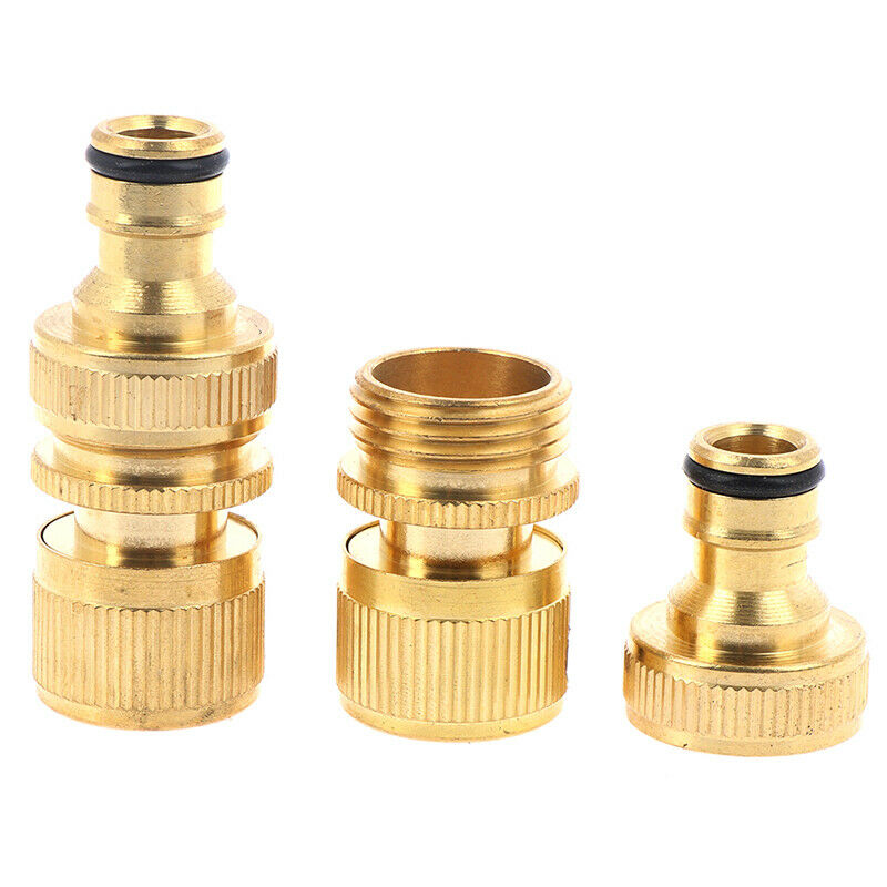 1pair Garden Hose Quick Connector 3/4- Inch GHT Brass Easy Connect FittinJOA Rf