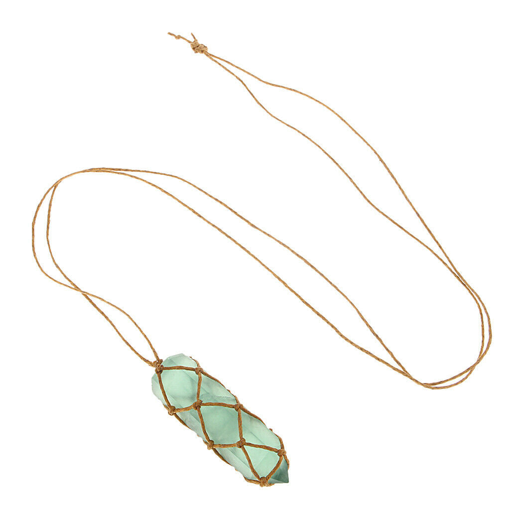 Collectibles Raw Fossils Minerals Necklcae Green Fluorite Crystal Pendents