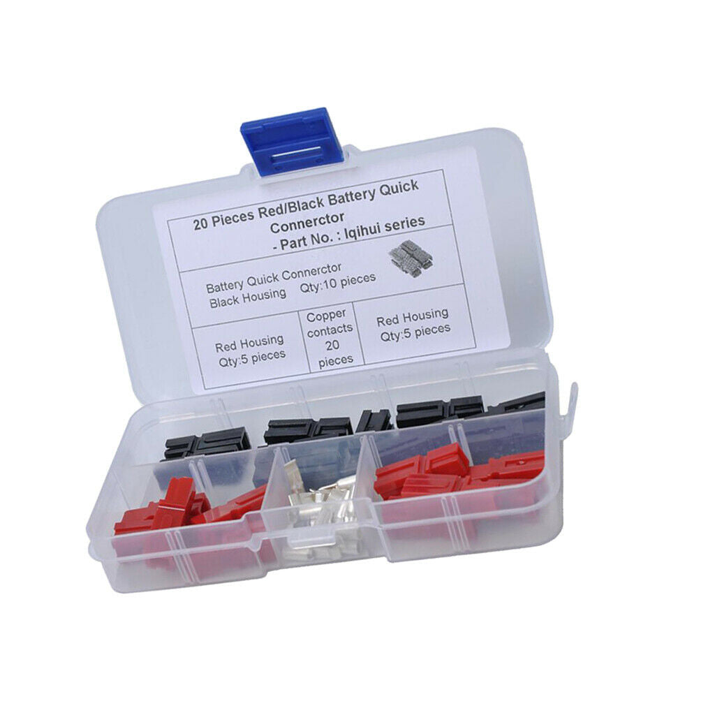 Pack of 20 Auto RV 30A Battery Quick Coupling Plugs Black + Red