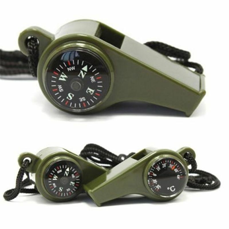 Outdoor 3 In 1 Whistle Compass Thermometer Camping Travelling Survival Tool