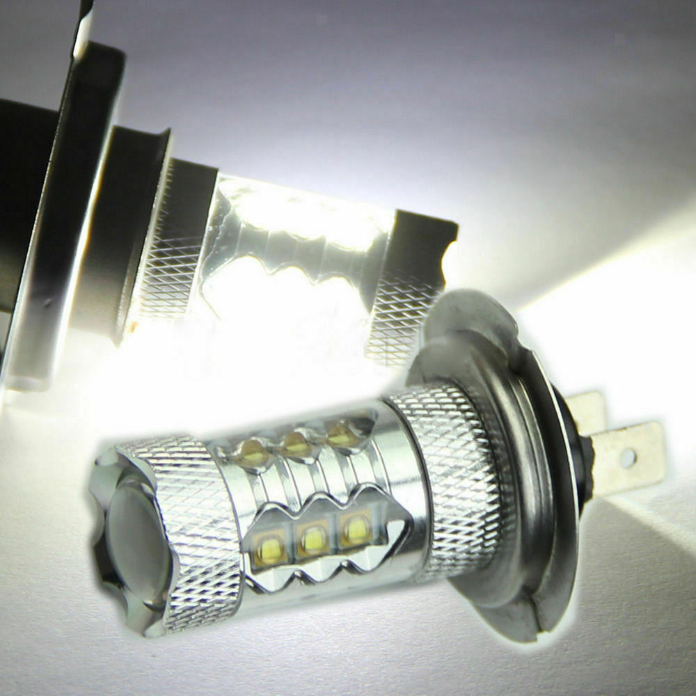 2pcs Car H7 80W LED Fog Tail Driving Front Head Light Lamp Bulb White Bright
