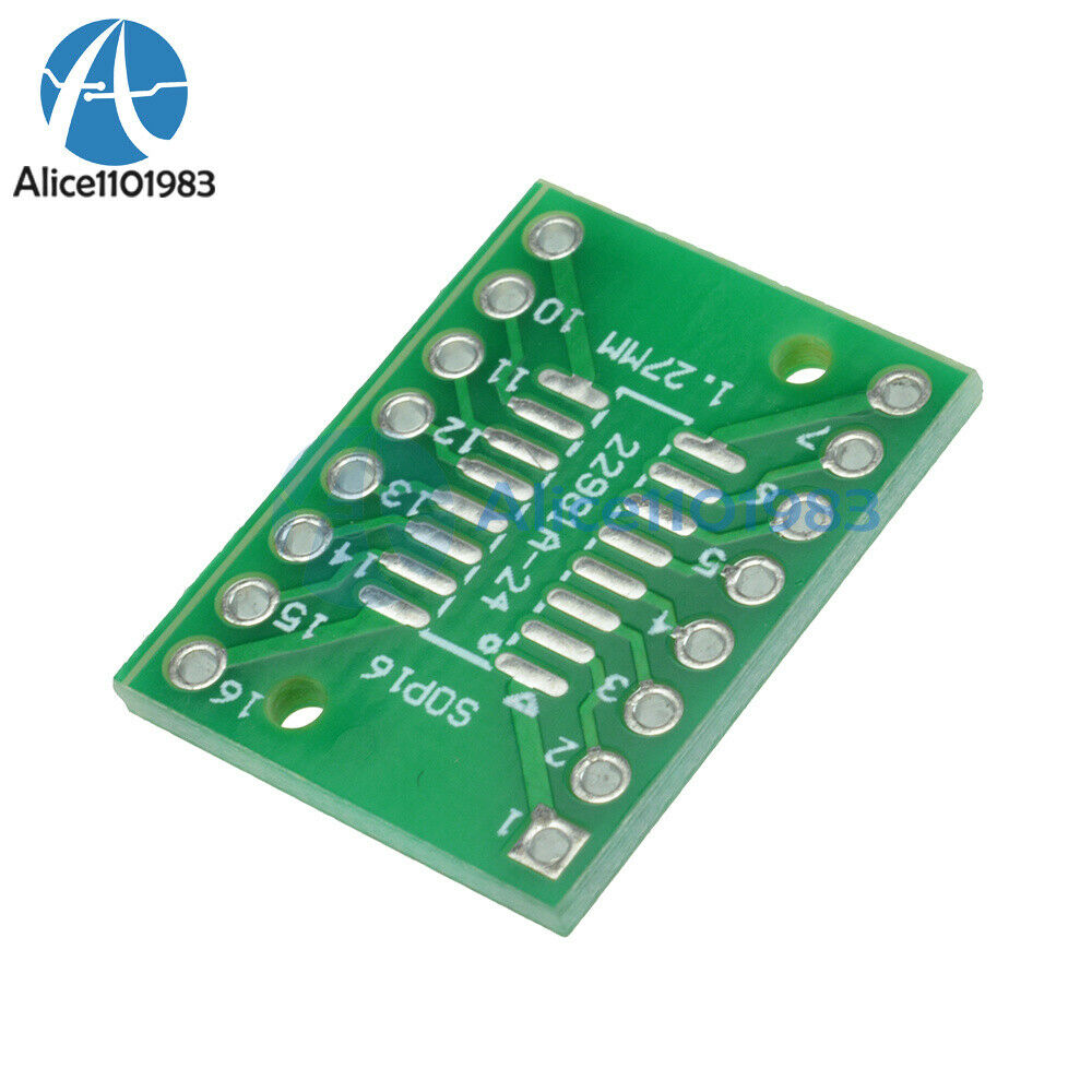 20Pcs SOP16 SSOP16 TSSOP16 To DIP16 0.65/1.27mm IC Adapter PCB Board top
