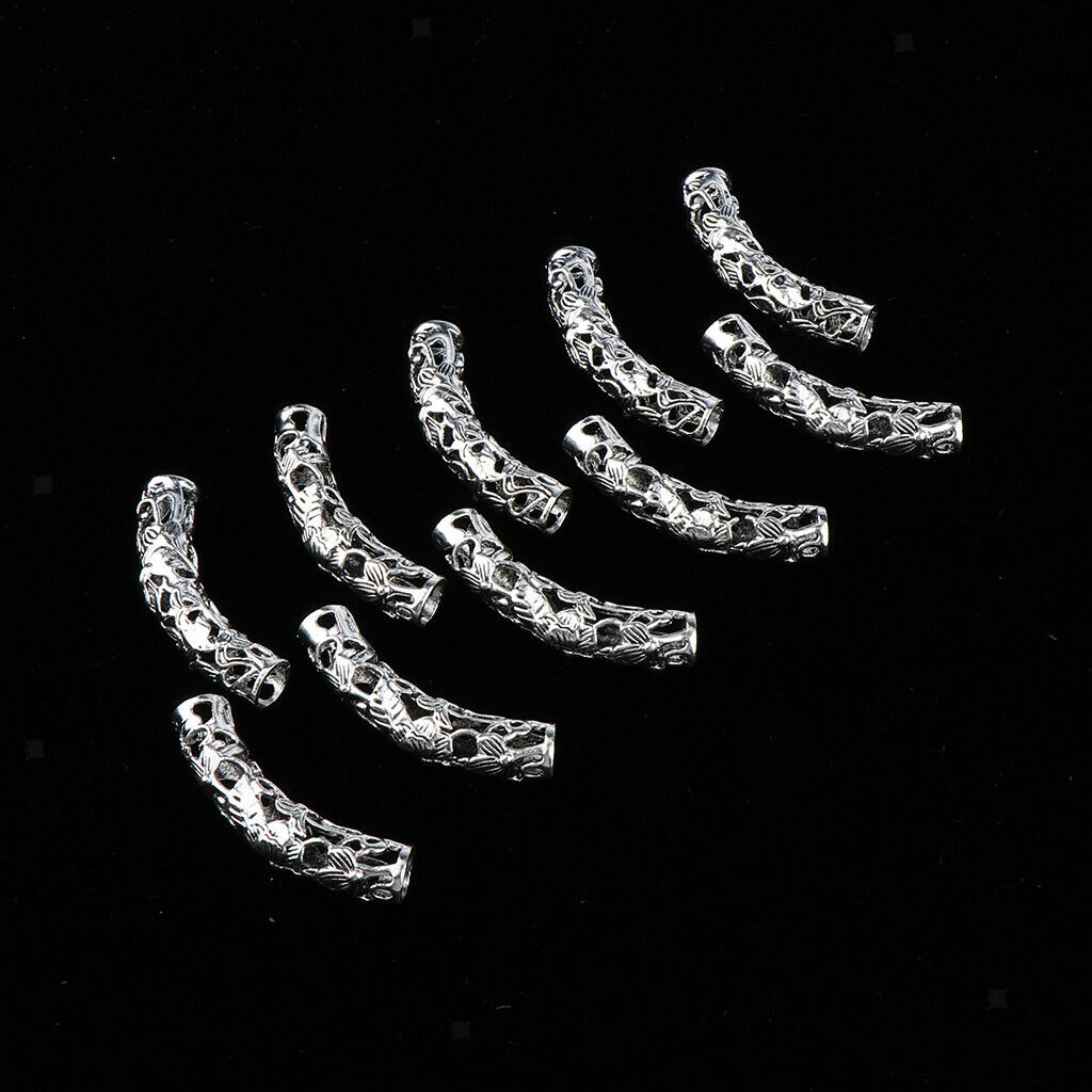 20Pcs Dreadlock Beads Twisted Braid Jewelry Tubes Beard Hair Pendants Cuffs