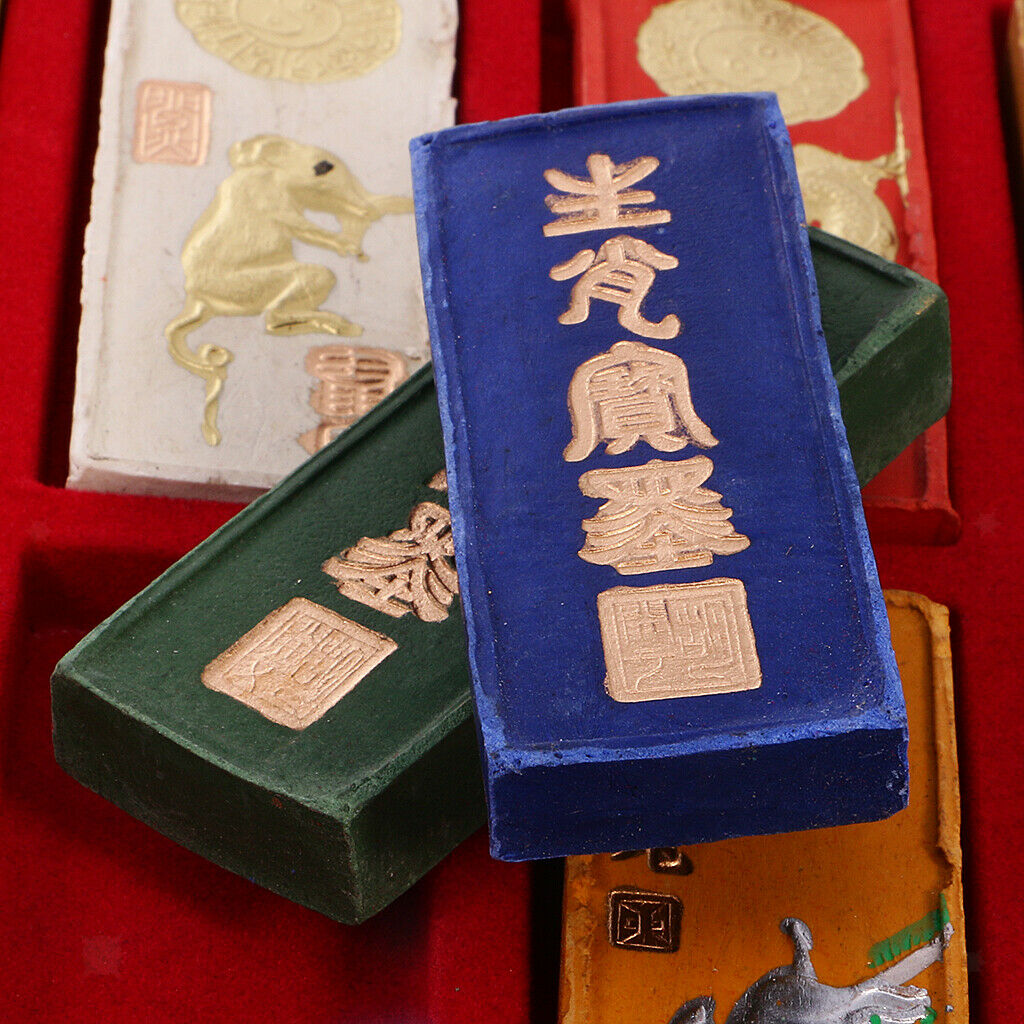 Ink Stick Asia Old Zodiac Chinese Style Painting Calligraphy Tool Multicolor