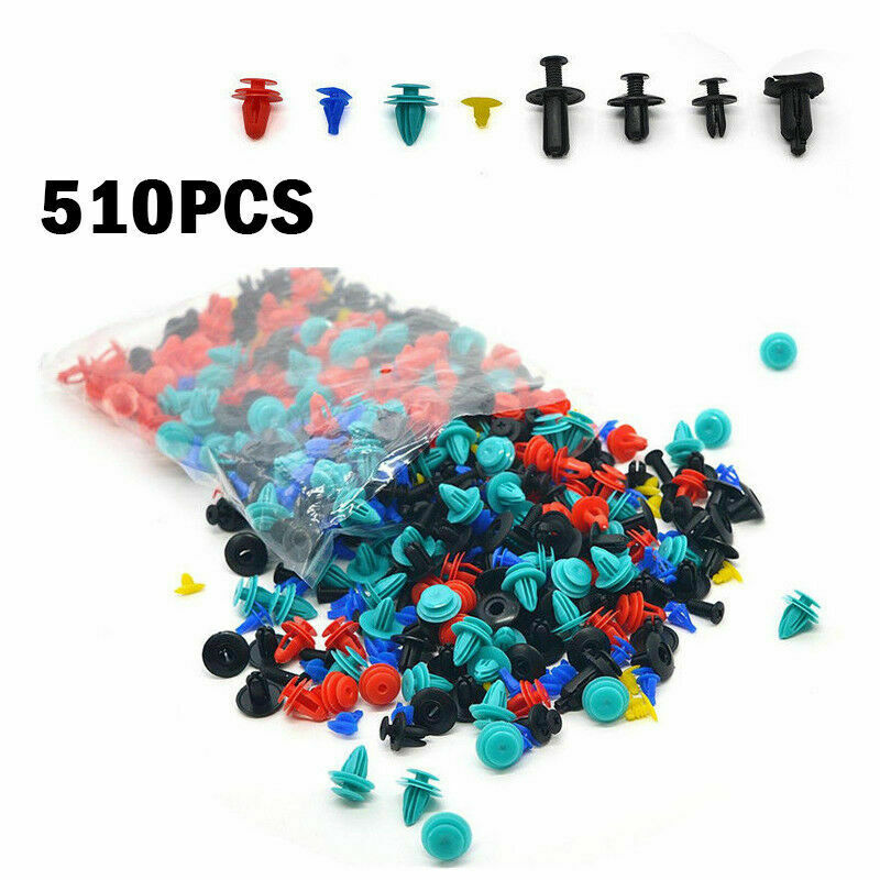 510PCS 8 Kinds Auto Door Bumper Fenders Fastener Retainer Rivet Push Pin Clip